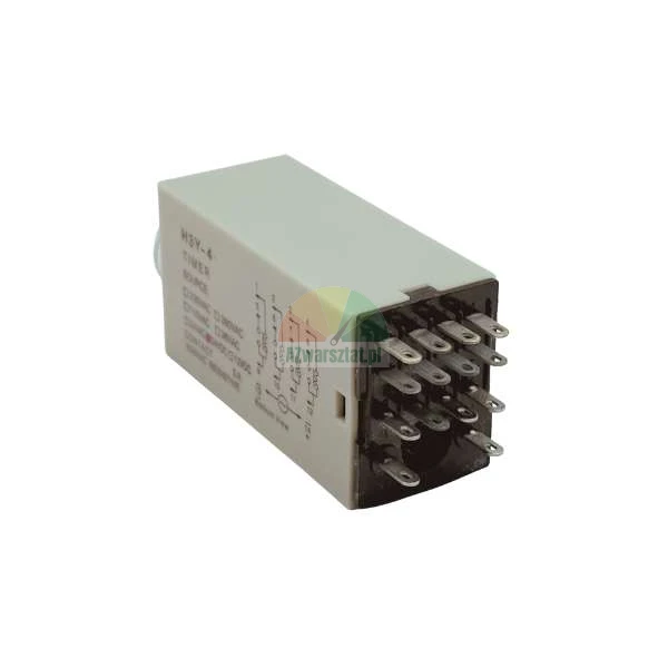 H3Y-4 timer relay showing the wiring diagram and terminal pins against a white background