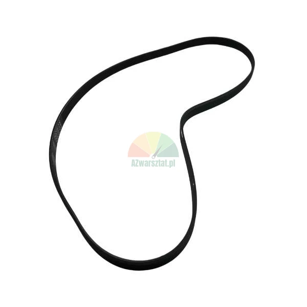 Black ribbed drive belt for motor or machine on white background