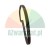 Black multi-ribbed drive belt on a white background.