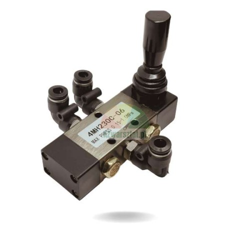 Pneumatic control valve with joystick for tire changer arm, model 4MH230C-06.