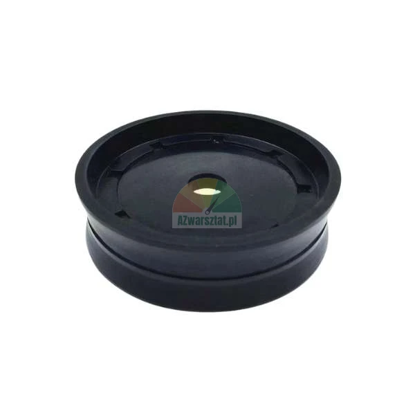 Black plastic guide roller with a central hole