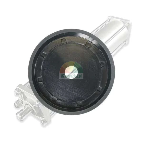 Black circular piston seal for a pneumatic cylinder shown on a white background.