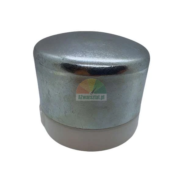 Metal cap with a white plastic base