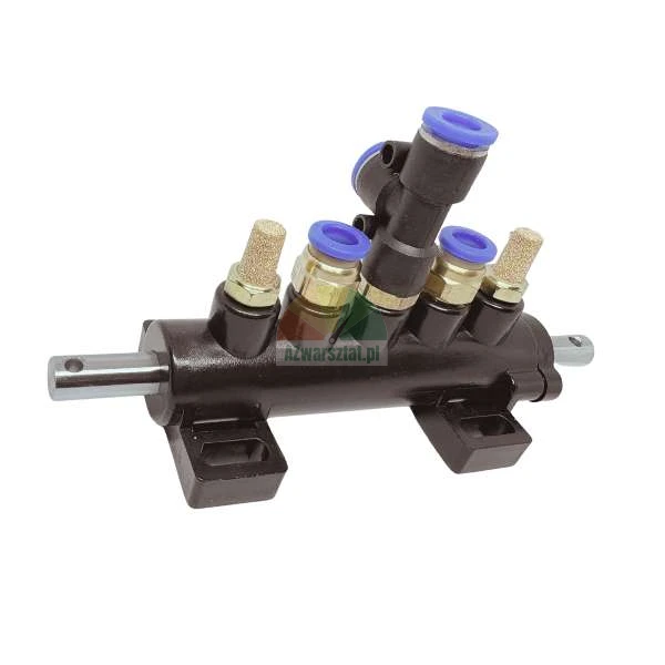 Pneumatic control valve for tire changer with push-in fittings and silencers