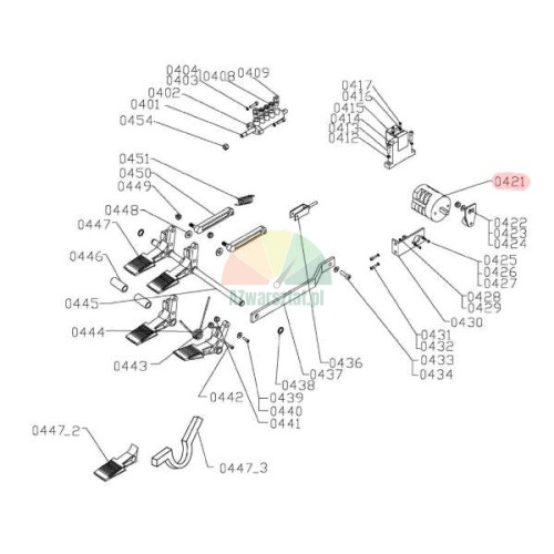 Tire changer diagram with highlighted two-speed rotary switch for Invento TC 720, TC 722, TC 724