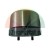 Industrial sensor housing with metal top and black base with mounting bolts
