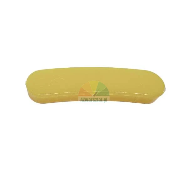 Yellow oblong plastic cover or wedge shown against a white background.