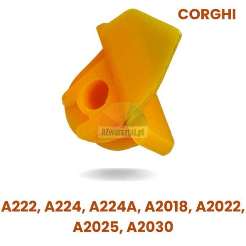 Yellow plastic head guard for Corghi tire changers, compatible with A222, A224, A224A, A2018, A2022, A2025, A2030.