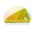 Yellow plastic triangular squeegee tool with mounting holes.