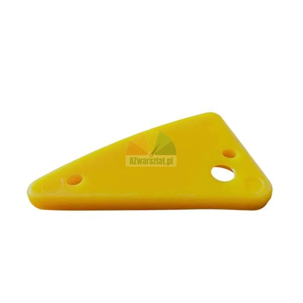 Yellow triangular mounting element with holes