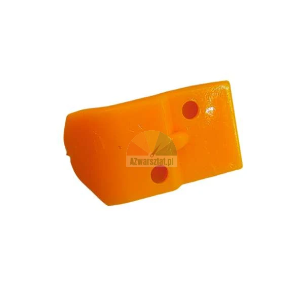 Orange plastic furniture corner bracket with mounting holes