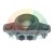 Metal flange bearing housing with two side bolts and two set screws on a white background.