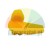 Yellow plastic mounting clip on a white background