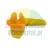 Yellow plastic mounting clip with a U-shaped holder.