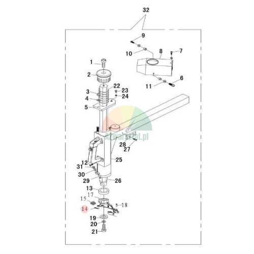 Plastic mounting head protector for Weber Klassik Series 1021 on diagram