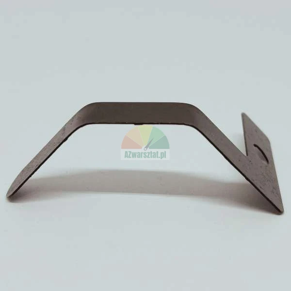Bent metal spring clip shown from a side profile on a light background.