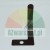 Black L-shaped metal mounting bracket with a circular hole.