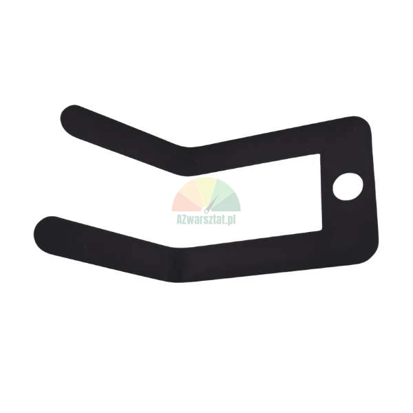 Black metal U-shaped removal tool with a circular hole