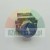Blue industrial push button with a white up-down double arrow in a metal housing.