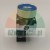 Blue industrial control push button with white double arrow icon and metal mounting bracket