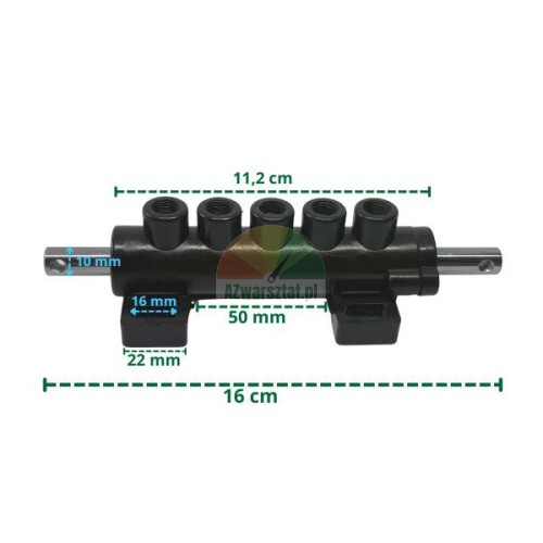 Air distributor base for pedal Type 2 with dimensions
