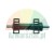 Drive shaft with dark green housing and metal axle, spare part for garden machinery.