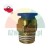 Brass pneumatic push-in fitting with a blue release ring and external thread with sealant.