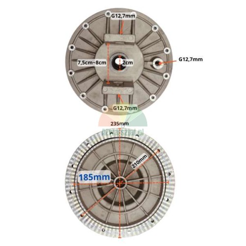 Front cover of tire changer bead breaker cylinder with dimensions