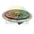 Circular metal industrial component with radial ribs, a black O-ring seal, and mounting holes around the perimeter.