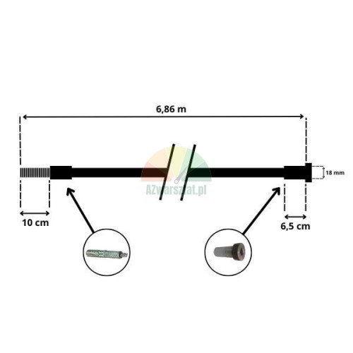 Steel cable for SDW50 four-post lift 6.86m