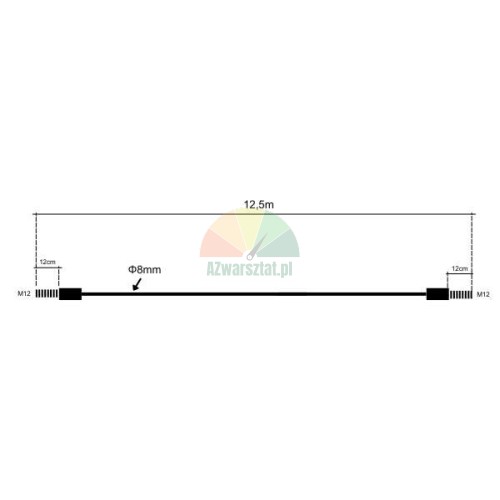 Nussbaum replacement: Steel cable 12.5m, M12, 8mm diameter