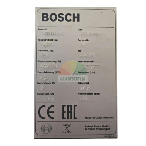Steel cable for Bosch VLH 2140 lift - nameplate