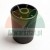 Black plastic cylindrical furniture leg with internal structural reinforcement ribs