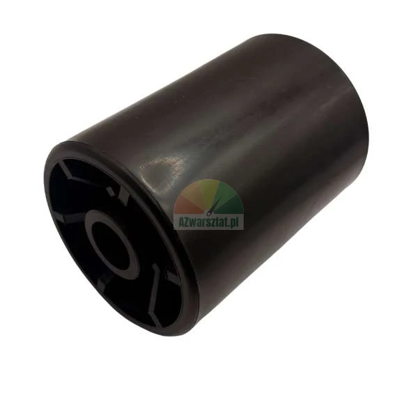 Durable black plastic roller with internal reinforcement structure.