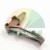 Silver metal mechanical component, a die-cast lever on a white background.