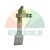 Gray cast metal lever with a ribbed foot plate and mounting mechanism isolated on a white background.