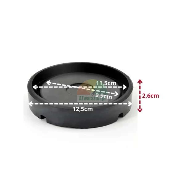 Rubber jack pad 12.5cm with dimensions