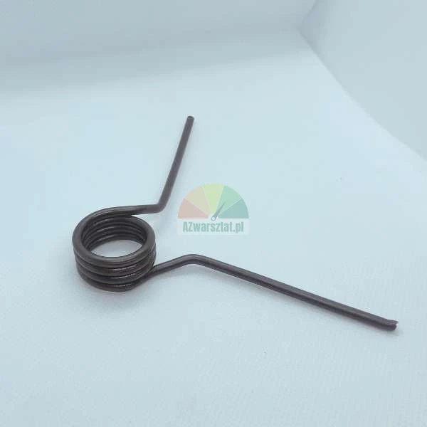 Metal torsion spring on a light background
