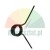 Black metal torsion spring with two arms on a white background.