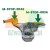 Metal tire changer mount head with highlighted yellow protection inserts M-STOP-0046 and M-STOP-0024.