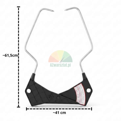 Truck wheel rim width caliper gauge with measurement scale
