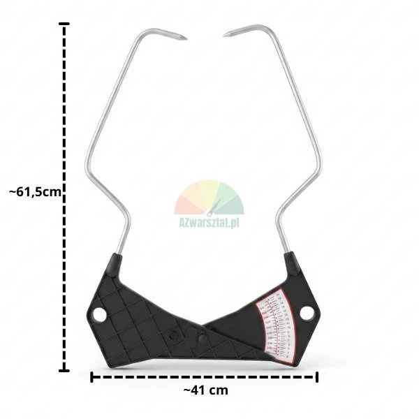 Truck wheel rim width caliper gauge with measurement scale