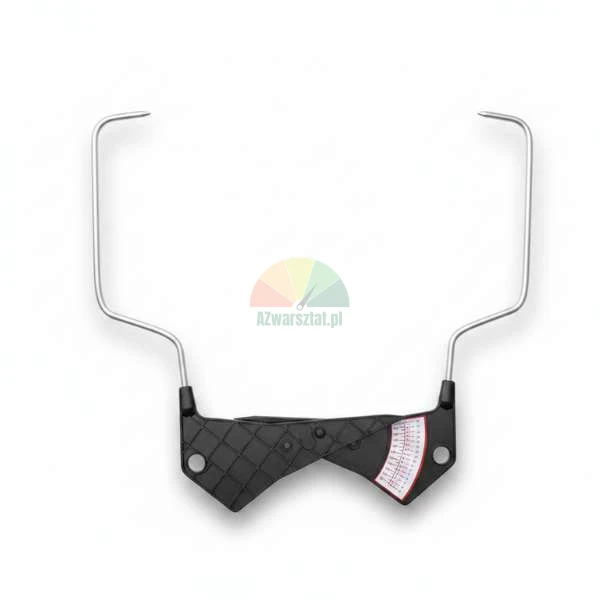 Facebow with metal arms and a black base with a measurement scale.