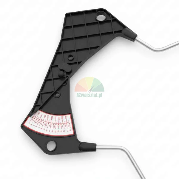 Bicycle spoke tension meter with a black plastic body and a clear measurement scale.