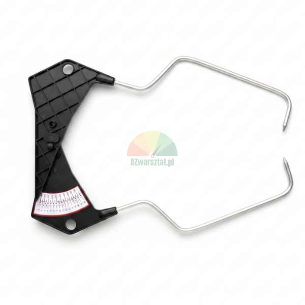 Small spreading caliper with a black handle and curved metal arms on a white background.