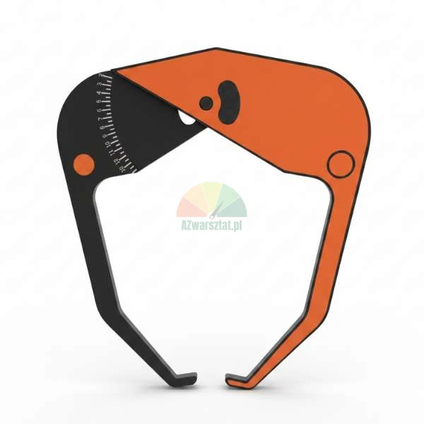 Orange rim width gauge - caliper for passenger car wheels with black scale