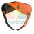 Professional skinfold caliper for body fat measurement, black and orange with a clear scale on a white background.