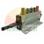Pneumatic cylinder with air fittings and silencers, aluminum body and threaded piston rod