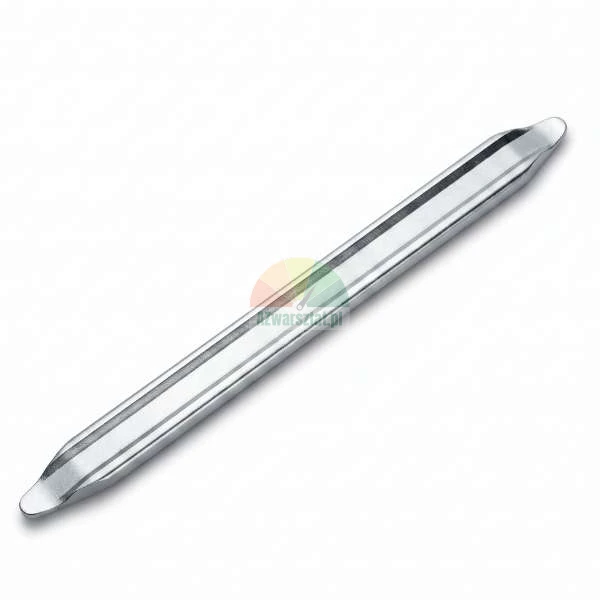 Metal tire lever for bicycle tires on a white background