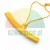 Large yellow rim protector 19.5 cm long with an attached cord.